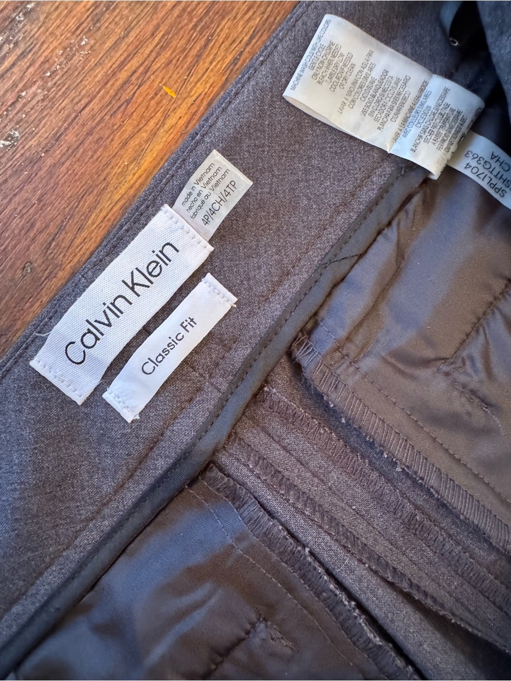 Calvin Klein Women's Classic Fit Charcoal Gray Trousers